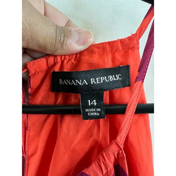 Banana Republic Coral High Low Halter Top Dress w/pockets Size 14 - Picture 3 of 4